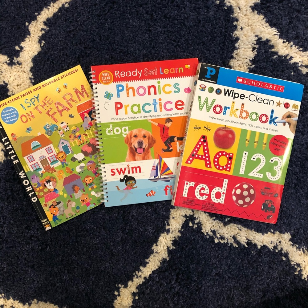 3 Wipe Clean Preschool Books